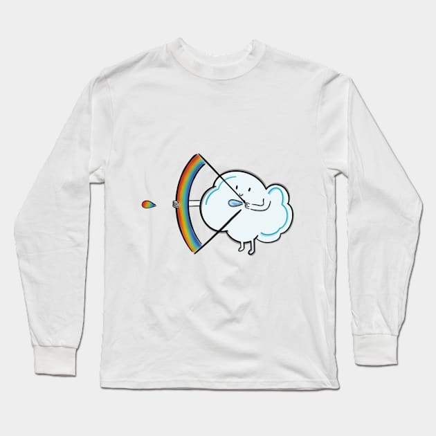 Cloud and a rainbow arrow of love Long Sleeve T-Shirt by Uwaki